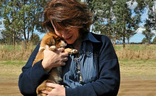 Cathy James with the yet-to-be-named puppy she rescued this week. Cathy James with the yet-to-be-named puppy she rescued this week.